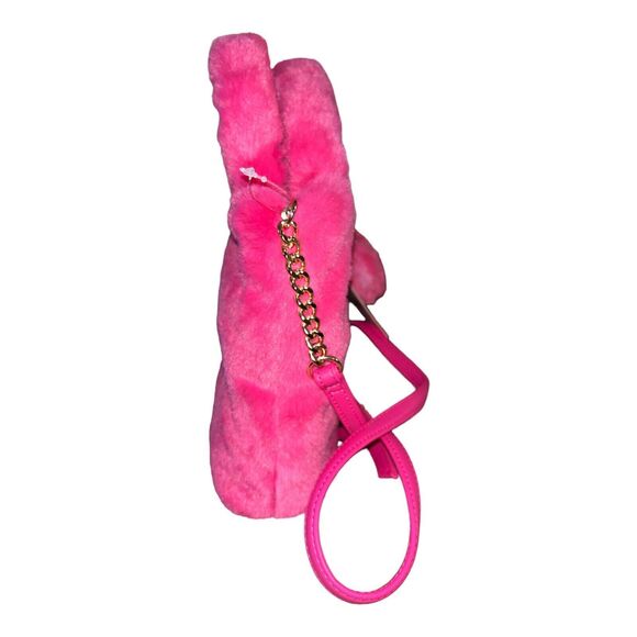 Juicy Couture Free Love Fuzzy Soft Hot Pink Satchel / Crossbody Strap NWT HTF - Picture 3 of 8